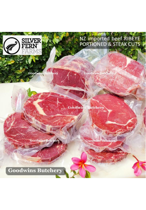 Beef Cuberoll Scotch-Fillet RIBEYE STEER (young cattle) New Zealand NZ frozen 5 days aged SILVERFERN steak 3/4" 2cm (price/pc 300g)